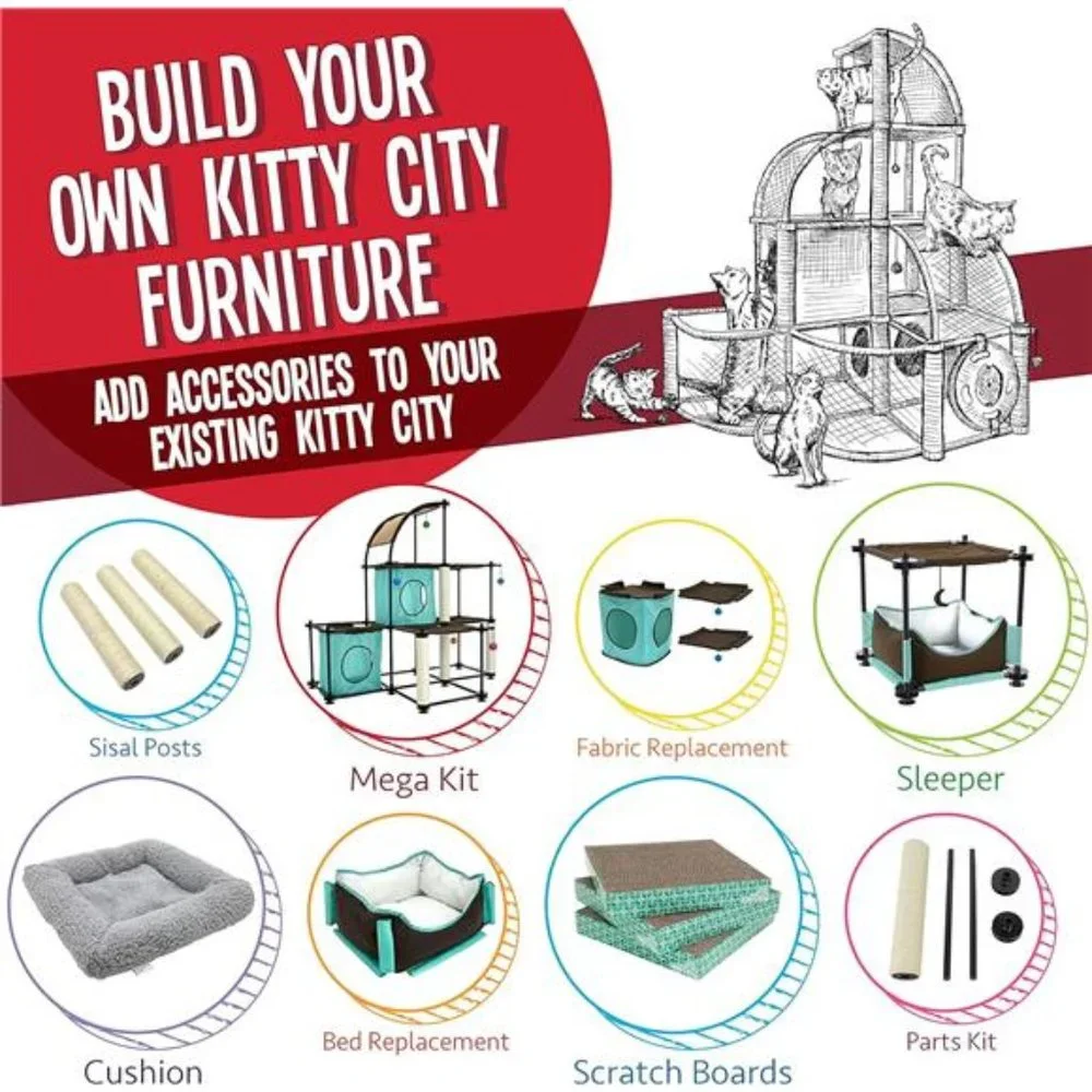 Kitty City Claw Indoor and Outdoor Mega Kit Cat Furniture, Cat Sleeper